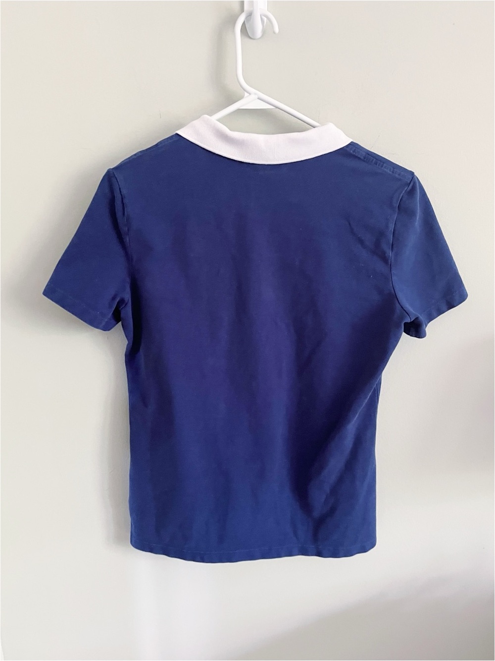 Lacoste cobalt blue/white zipper top sz 42 - Picture 6 of 10